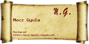 Mocz Gyula névjegykártya