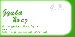 gyula mocz business card